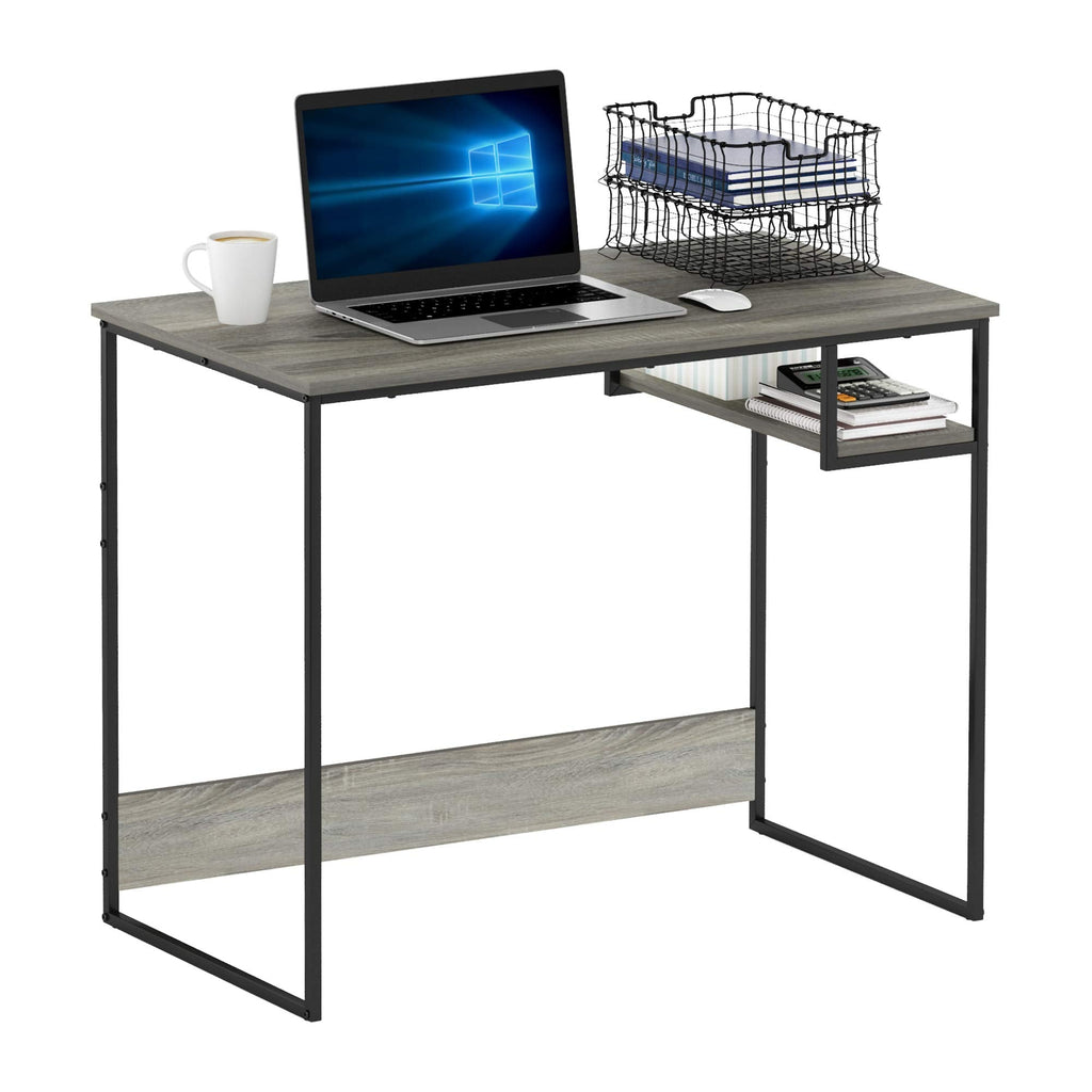 Furinno Moretti Modern Lifestyle Study Desk, Computer Desk, 90 cm W, French Oak Grey - image 1