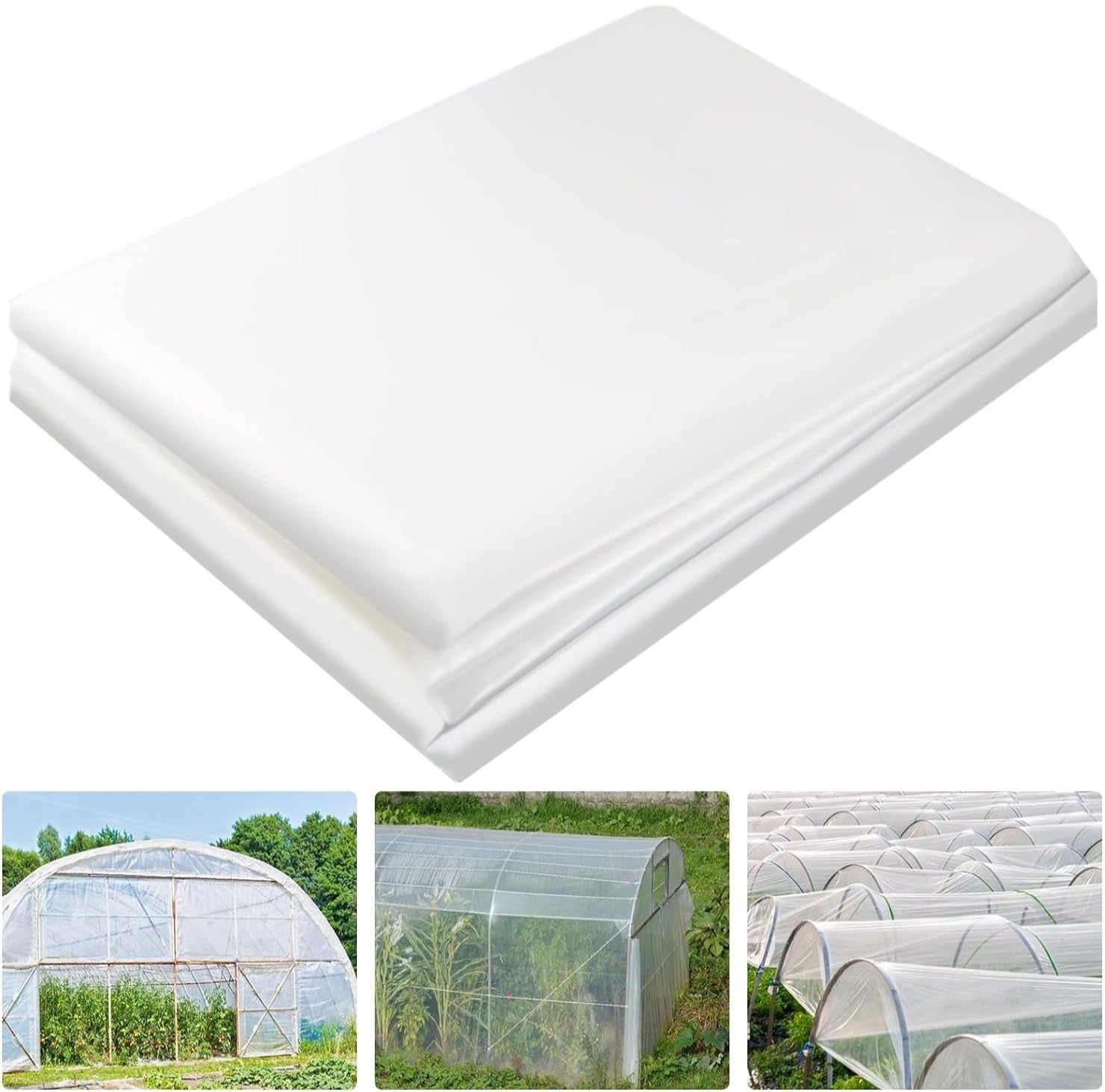 KAHEIGN Heavy Duty Polythene Sheeting – 2m x 10m Clear Greenhouse Film