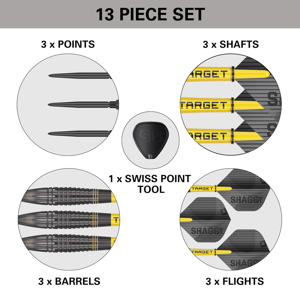 Target Darts Scott Williams Black Out 90% Tungsten Steel Tip Darts - 25g