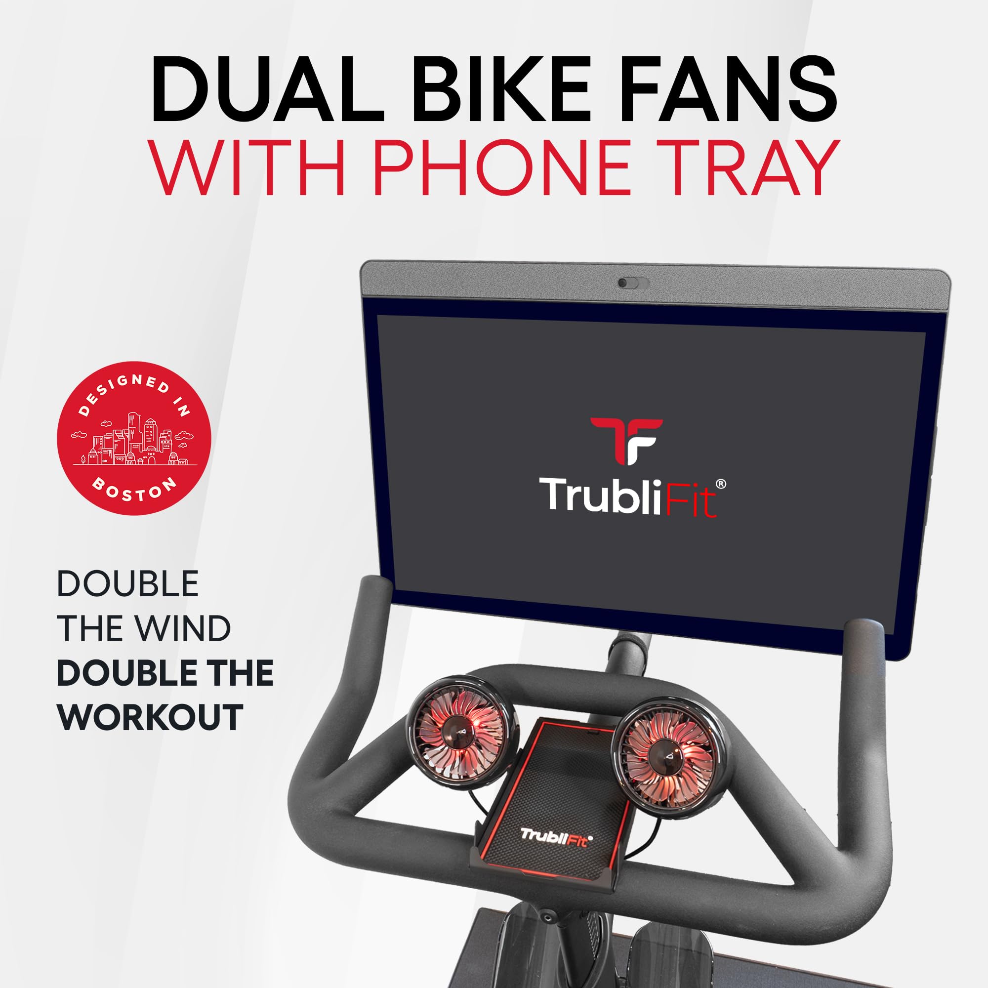 Dual Fans for Peloton Bike with Metal Phone Tray | USB Powered