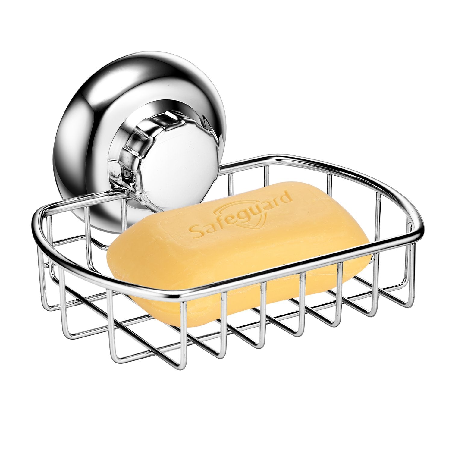 MaxHold Suction Cup Soap Dish – Stainless Steel No-Drill Basket
