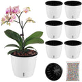 Jolof Store 6.7 Inch Self Watering Plant Pots - 6 Pack White Wick Planters