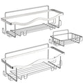 ALOCEO Shower Caddy 3-Pack | Stainless Steel No-Drill Bathroom Shelf