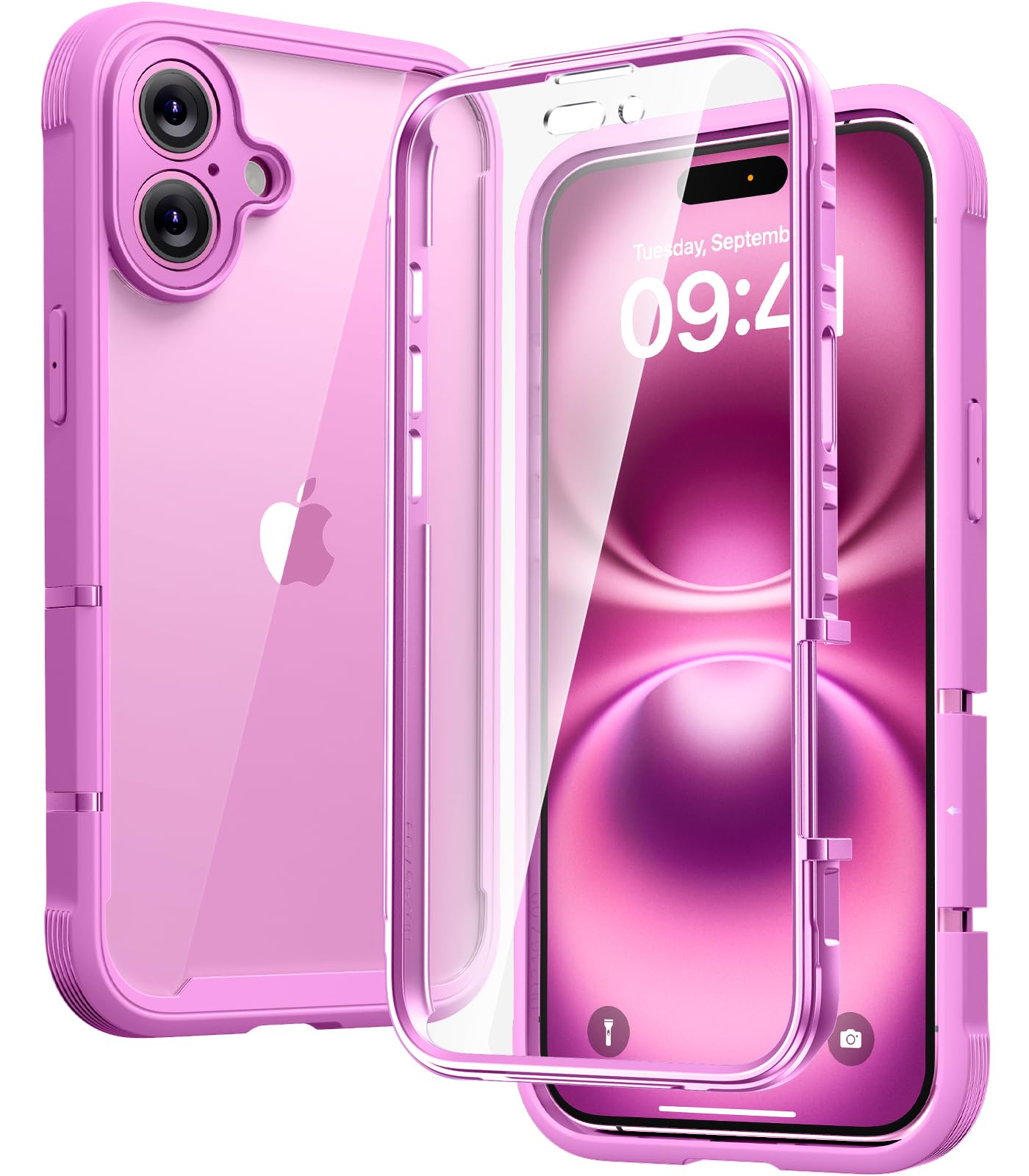 Diaclara iPhone 16 Plus Case – Full Body Rugged Cover with Screen Protector