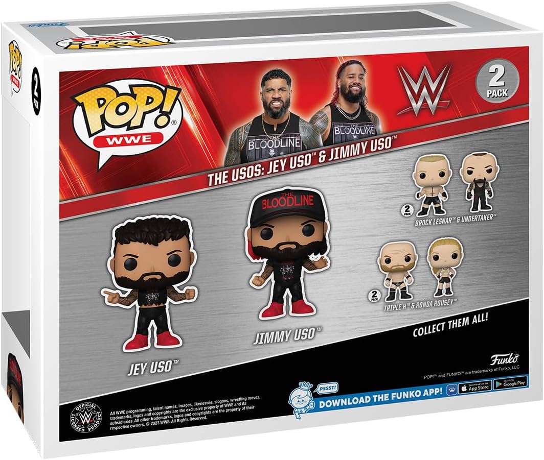 Funko Pop! WWE: Jey Uso (Uso Bros) 2-Pack Vinyl Figures - 3.75"