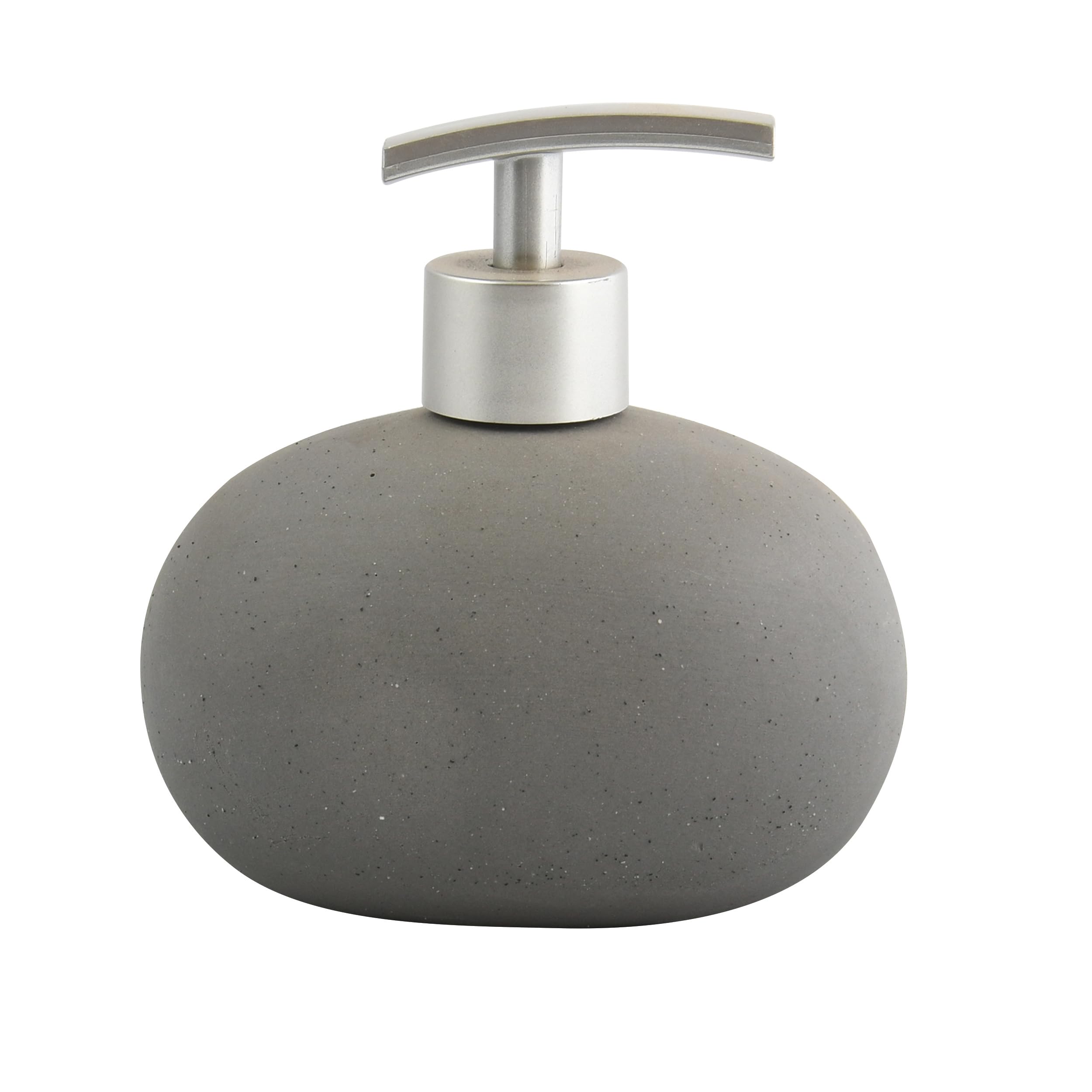 MSV Bali Ceramic Stone Soap Dispenser - Elegant Grey Bathroom Pump