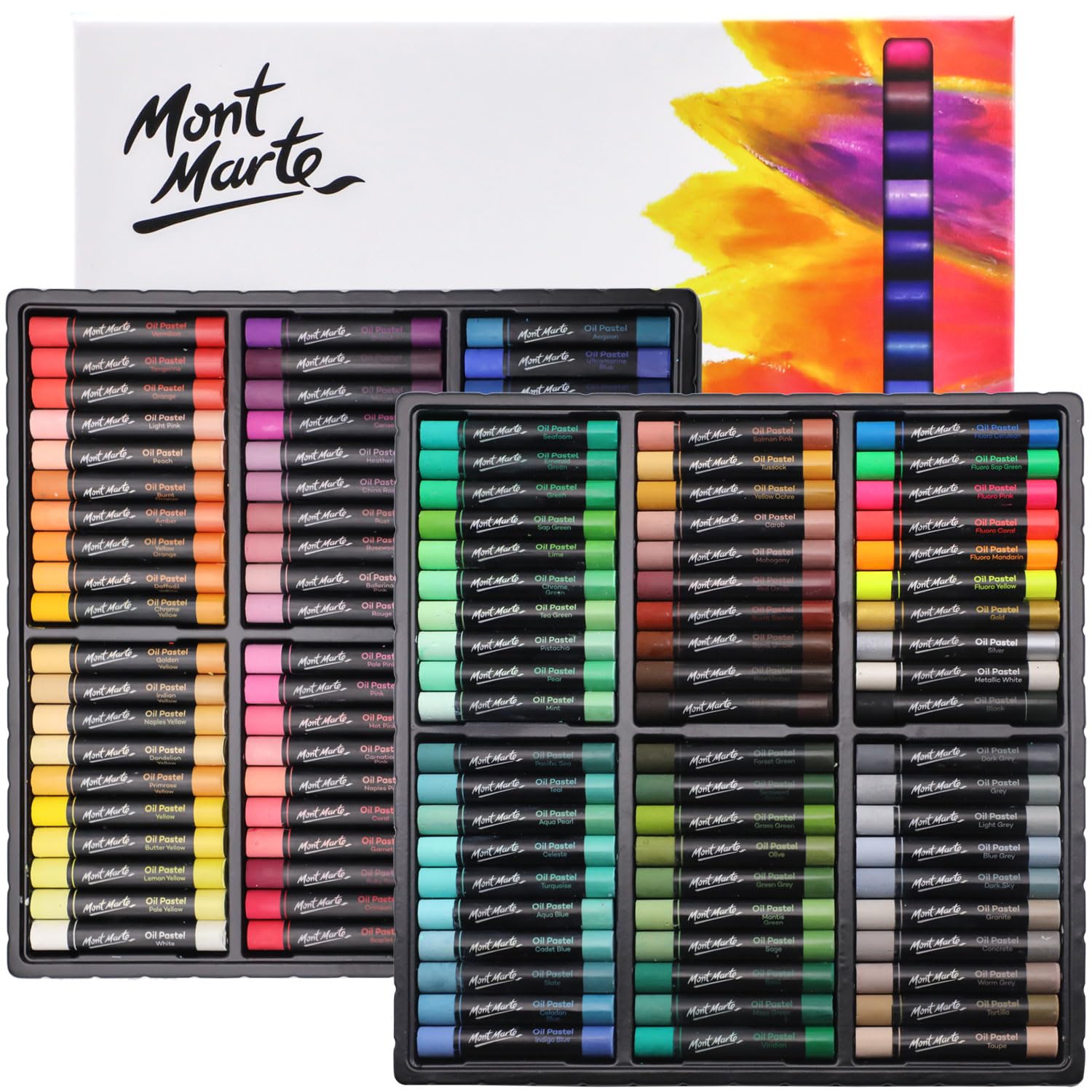 Mont Marte Signature Oil Pastels - 120 Vibrant Colors for Art & Craft