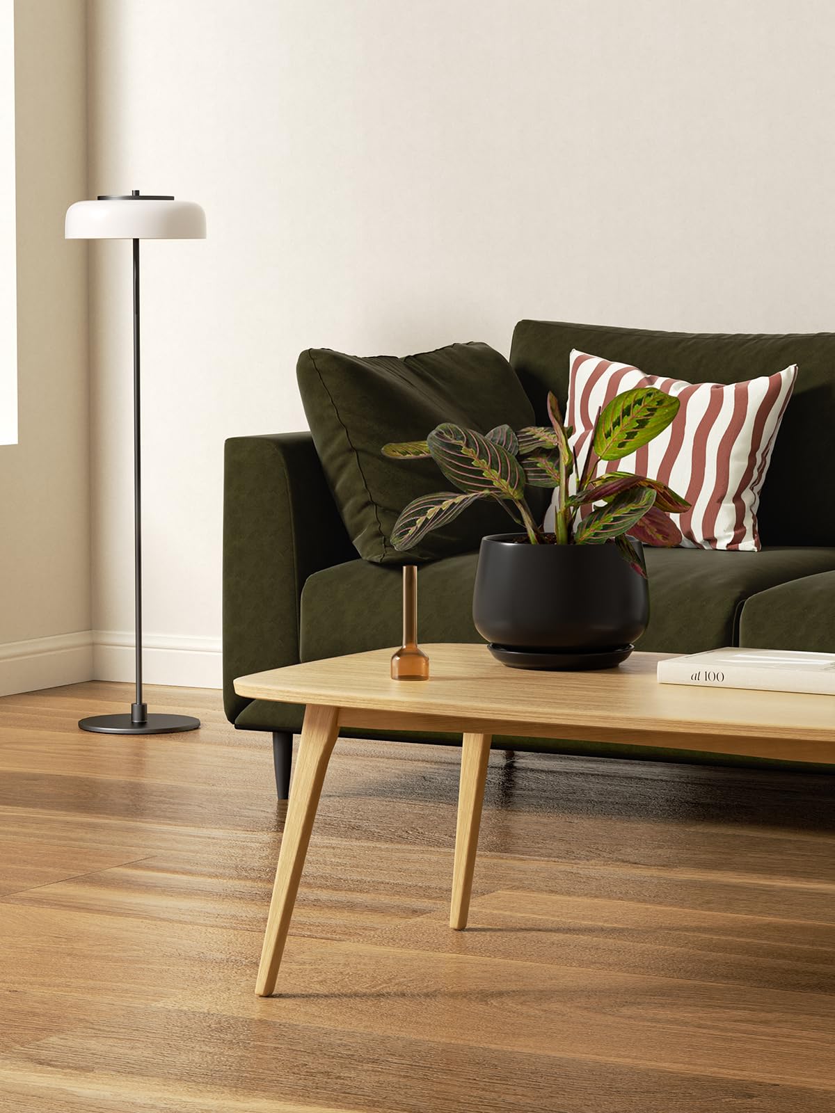 LE TAUCI Ceramic Plant Pots - Set of 3 Modern Indoor Planters with Saucers