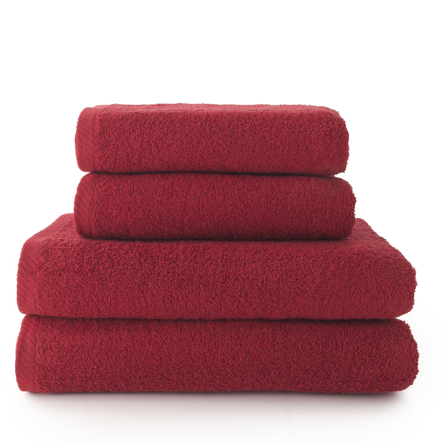 Jolof Store 4-Piece Cotton Bath Towel Set - 400GSM Absorbent - Garnet