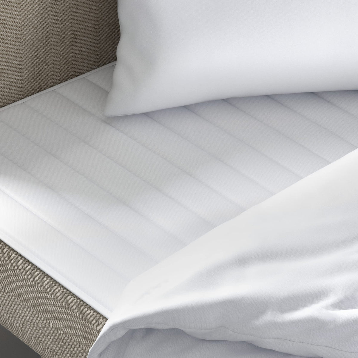 Madison Park Essentials Frisco Waterproof Sofa Bed Mattress Pad, Microfiber - All Over Elastic Mattress Protection Cover, Full 54x72", White - image 5