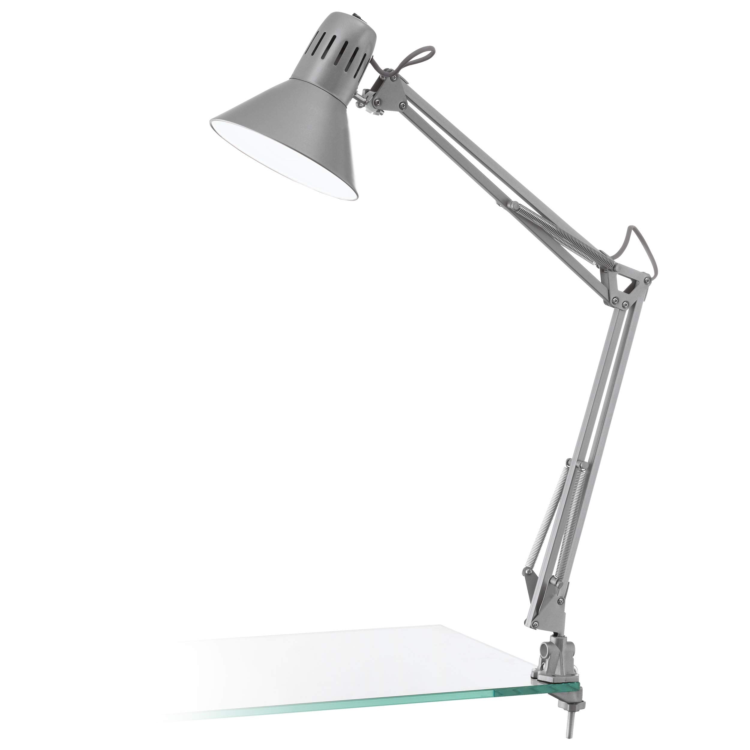 Eglo Firmo Silver Adjustable Clip-On Desk Lamp | Modern Task Light