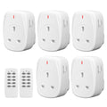 HBN Wireless Remote Control Plug Socket UK - 5 Pack with 2 Remotes
