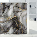 ASDCXZ Black Marble Shower Curtain 180x200 cm, Modern Abstract Art Gray Black Gold Marble Optics Texture Waterproof Bath Curtain Polyester Textile - image 1