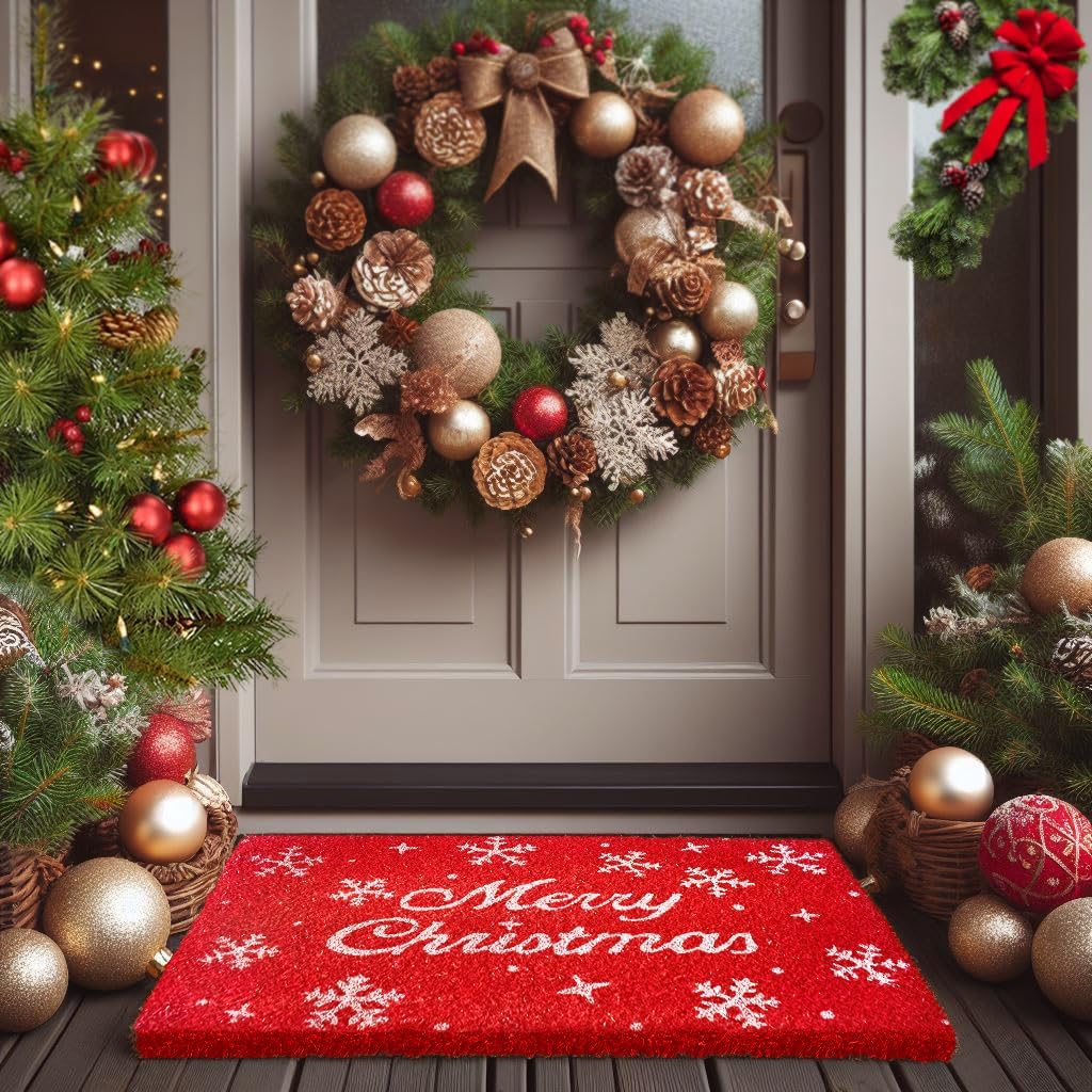LuxUrux Natural Coco Coir Welcome Mat | Heavy-Duty PVC Backing - 60x90cm