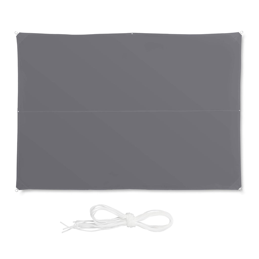 Relaxdays Rectangular Shade Sail – 3x4m Water-Repellent UV Canopy, Grey