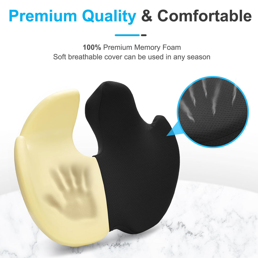 Ajiteogy Memory Foam Seat Cushion | Ergonomic Coccyx & Sciatica Relief