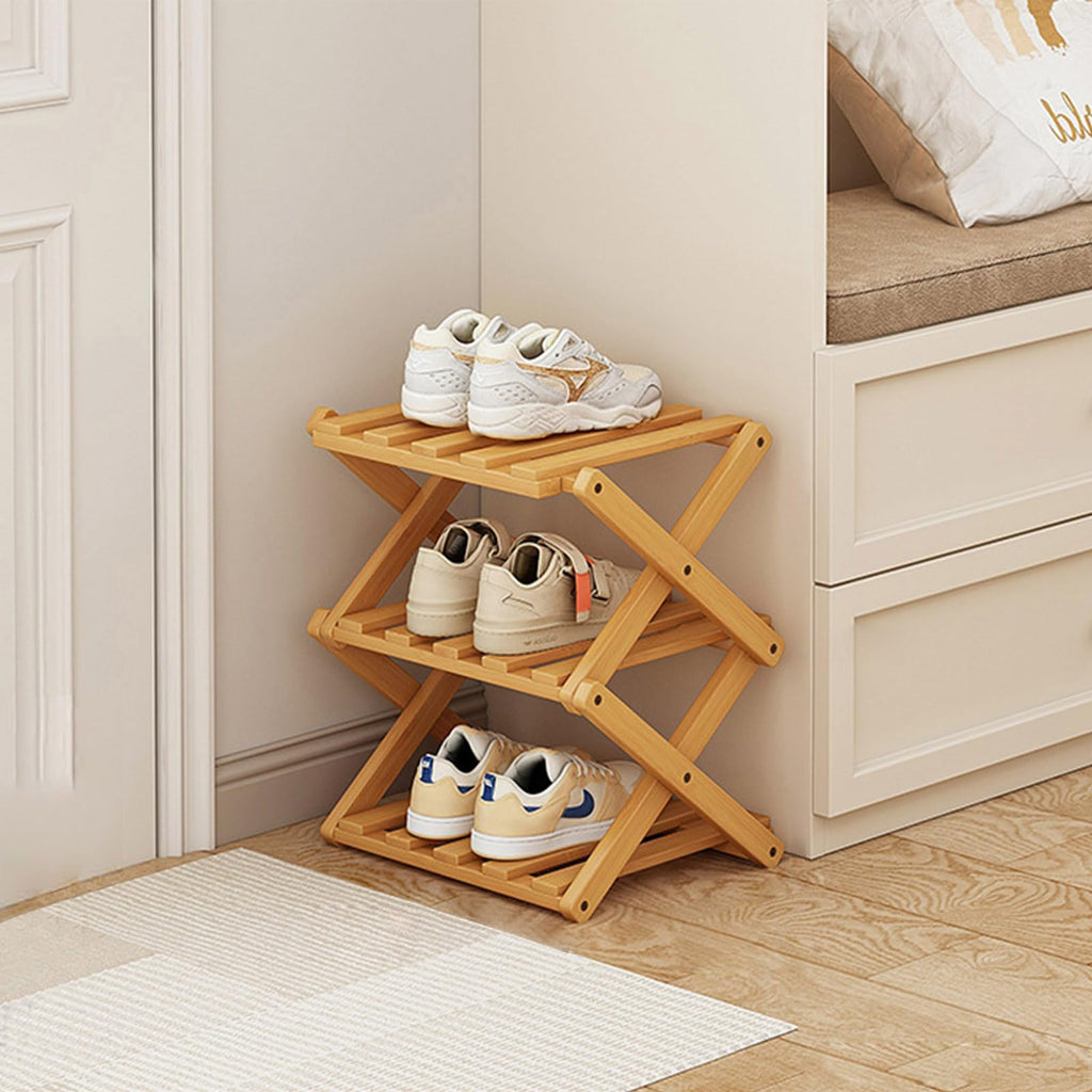 Akloya Small Shoe Rack, 3 Tier Portable Foldable No Installation Mini Shoe Rack Freestanding Shoe Rack for Camping, Hallways, Bedrooms - image 1