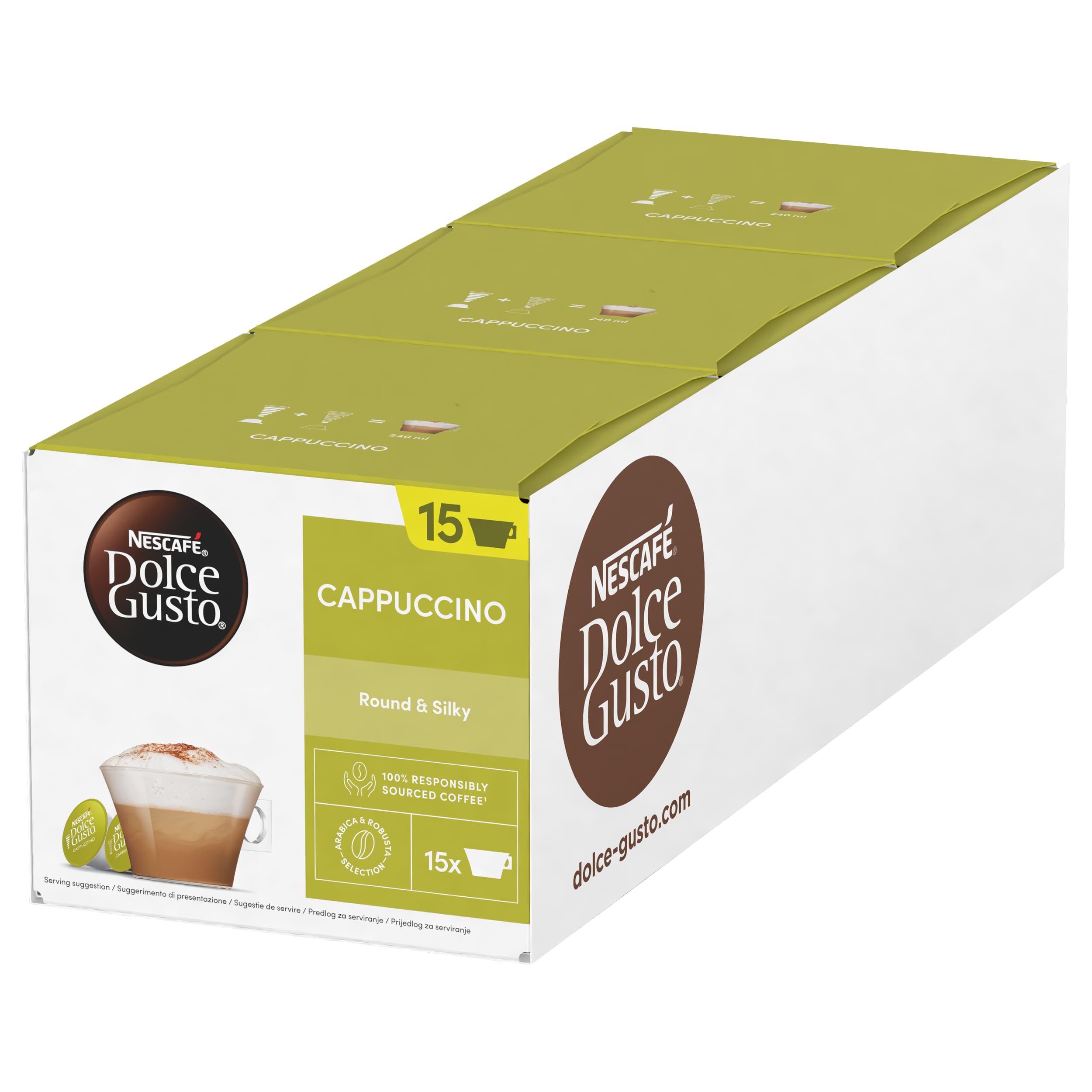 NESCAFÉ Dolce Gusto Cappuccino Coffee Pods - 45 Servings Bulk Pack