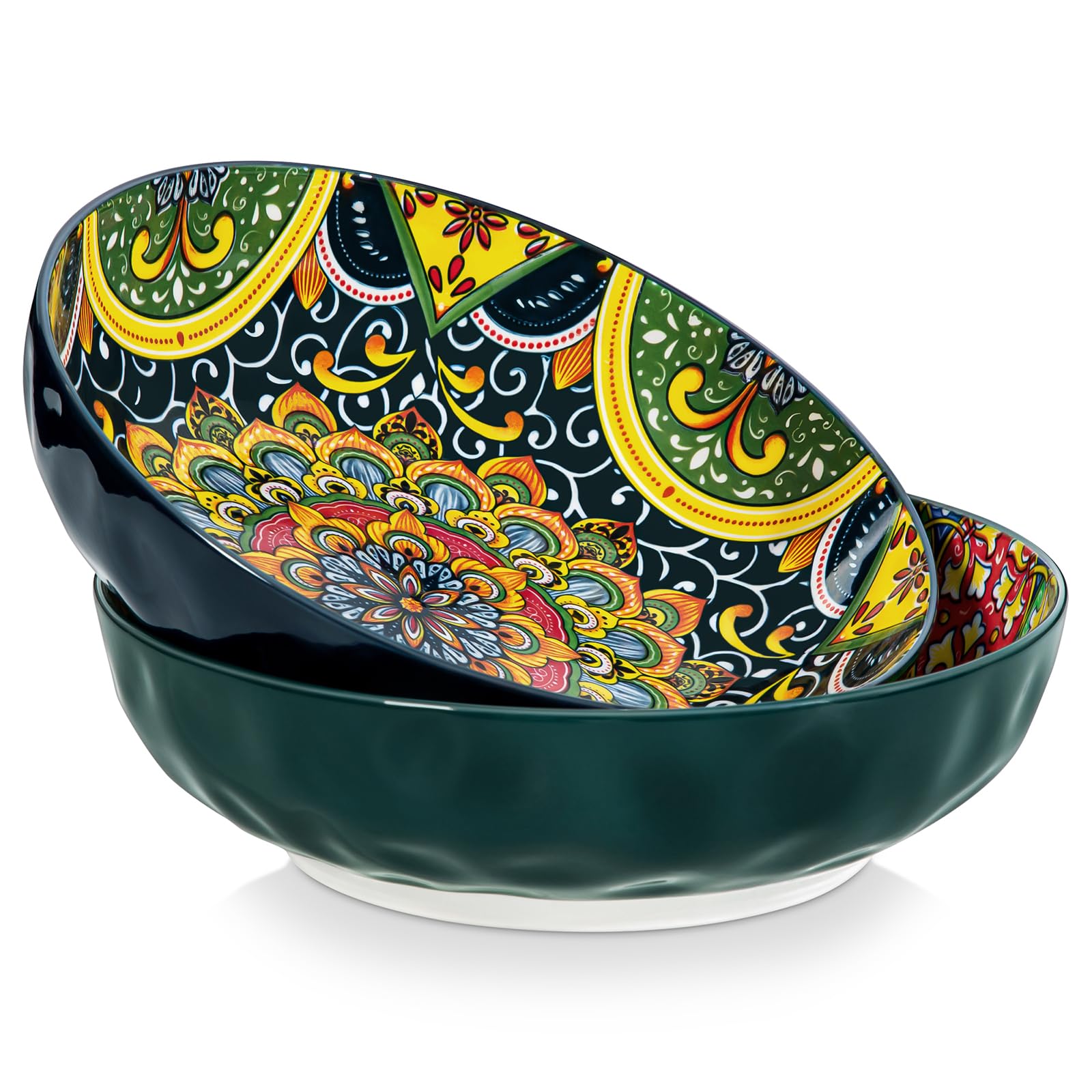 Vancasso SIMI 78 oz Porcelain Salad Bowl Set of 2 | Large Serving Bowls