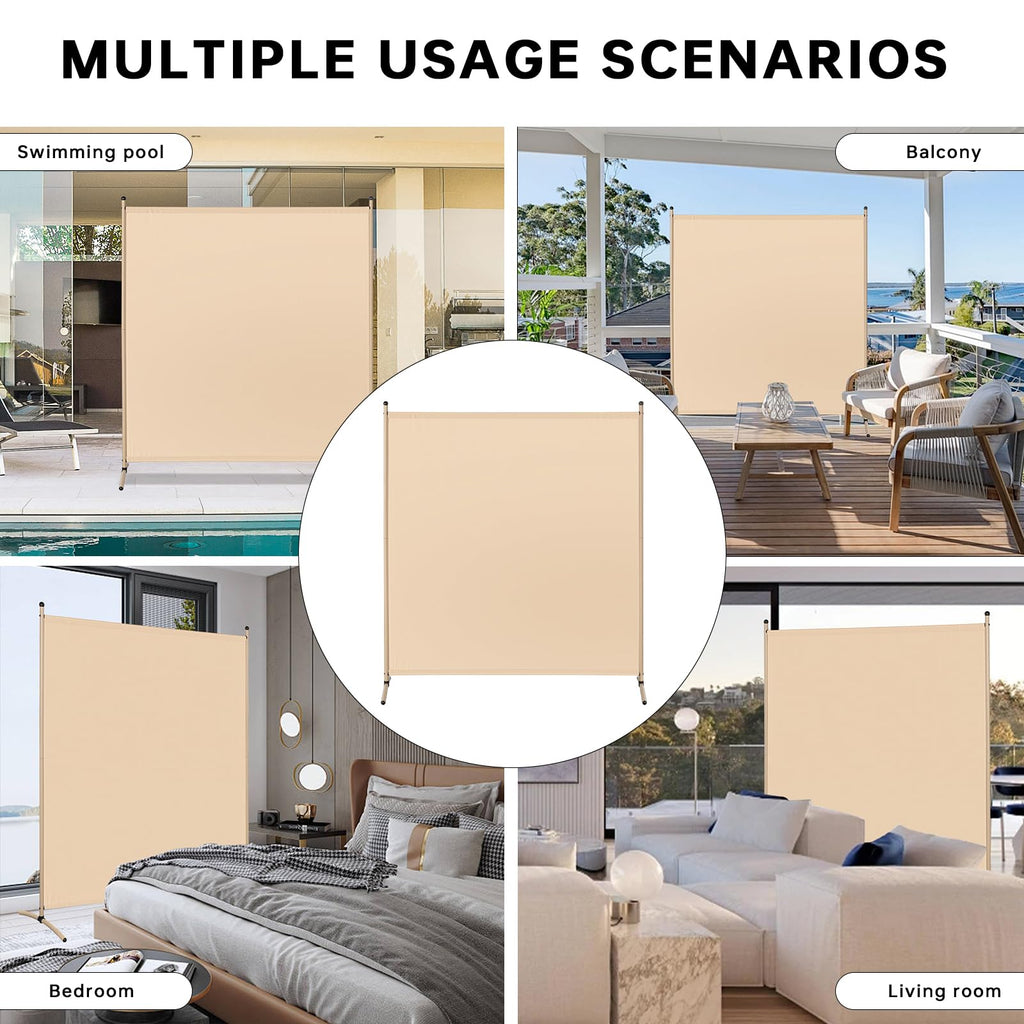 Angel Living 1 Panel Room Divider, Light Beige - image 5
