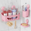 LEVERLOC Suction Cup Shower Caddy - 4-in-1 No-Drill Bathroom Organizer