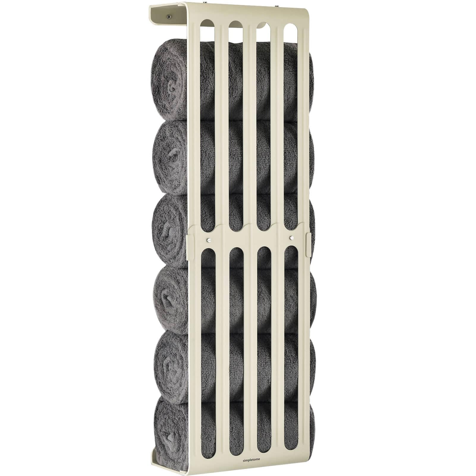 simpletome Adjustable Wall Mount Towel Rack – Carbon Steel Bathroom Organizer