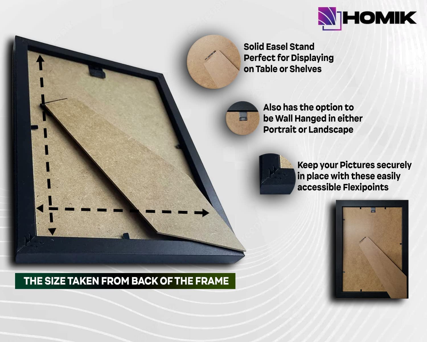 HOMIK A5 Black Picture Frames – Set of 12 MDF Wall Photo Frames