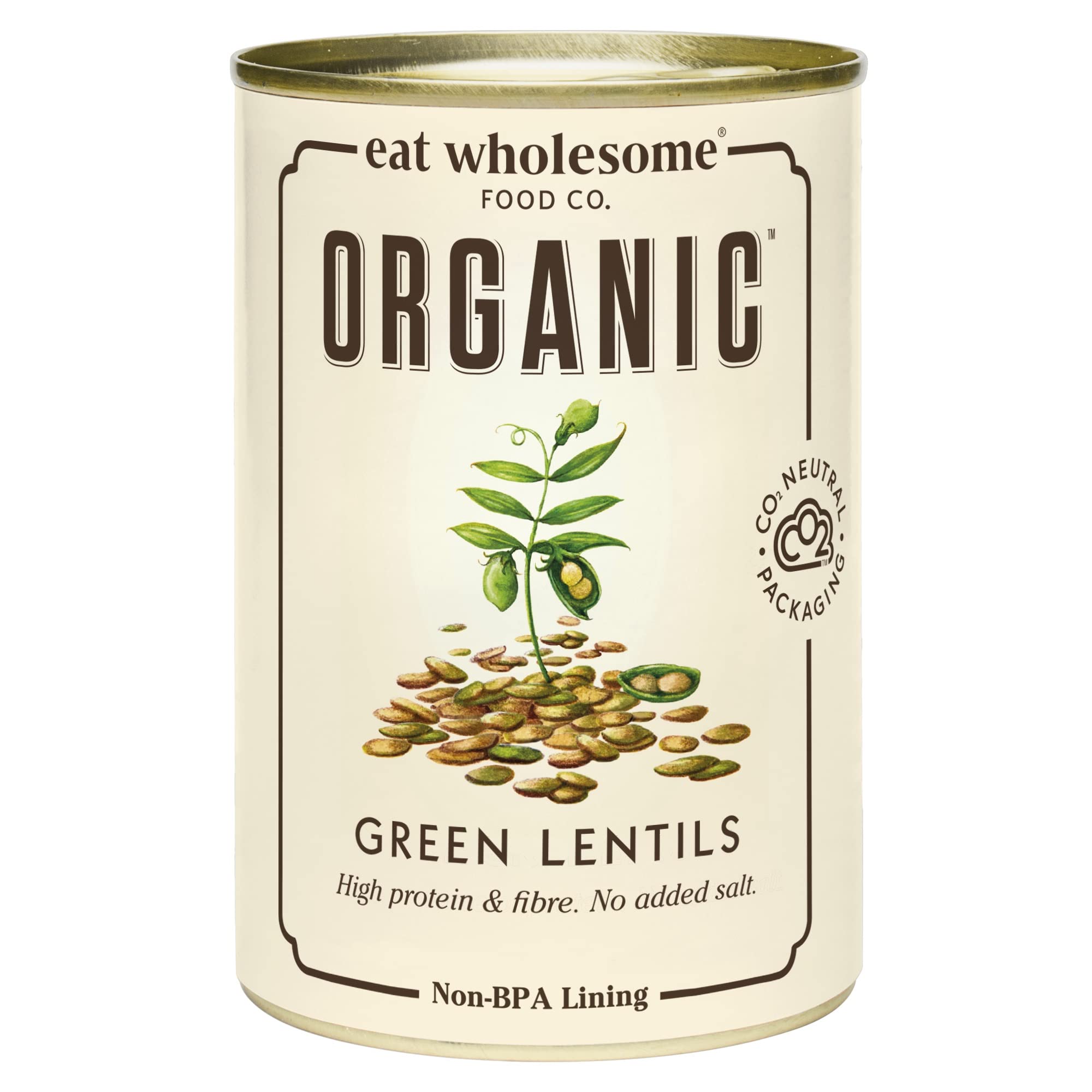 Eat Wholesome Organic Green Lentils – 400g (Pack of 12) | Vegan Protein