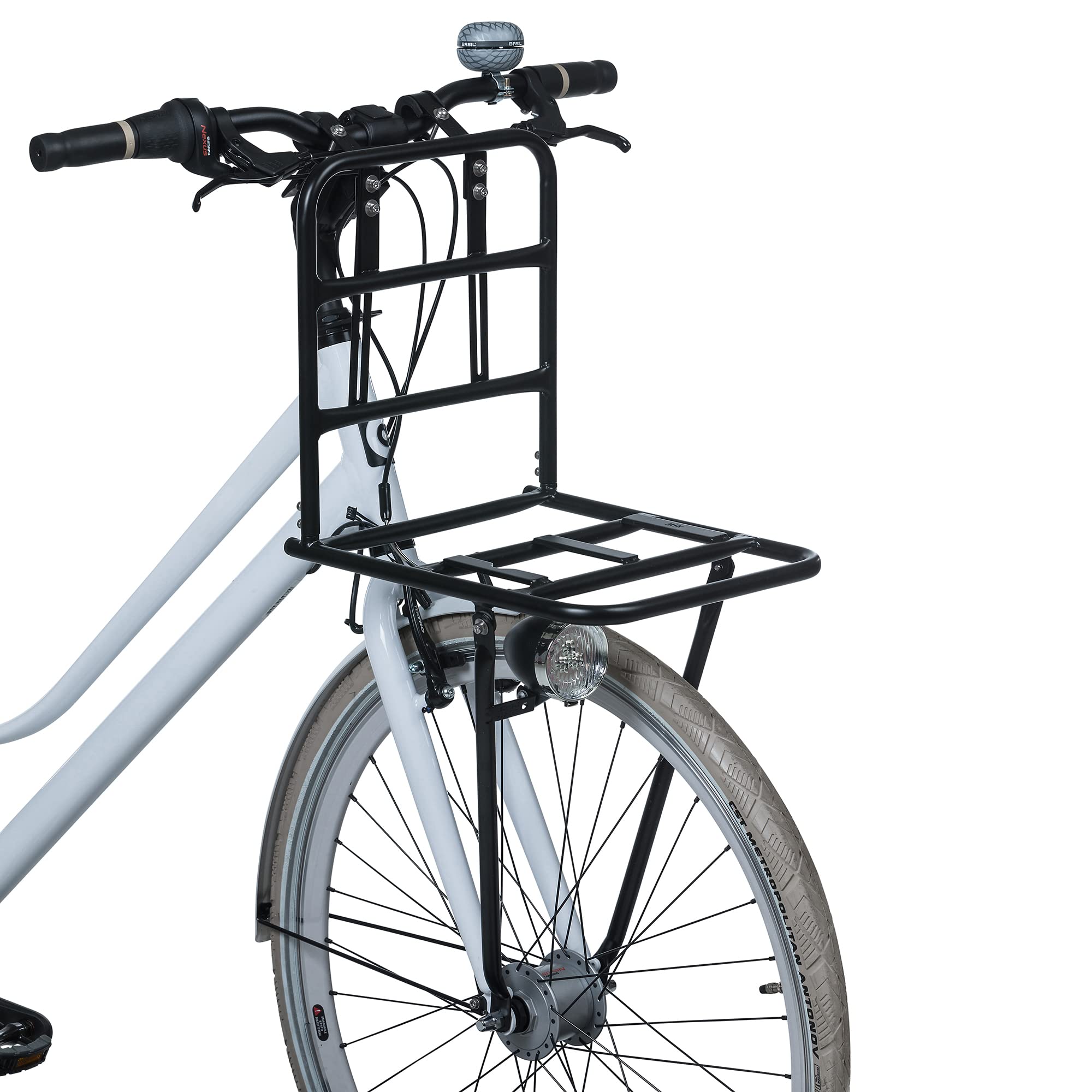 Basil Memories Front Carrier Bike Rack – 26-28 Inch, 10kg Load, Black