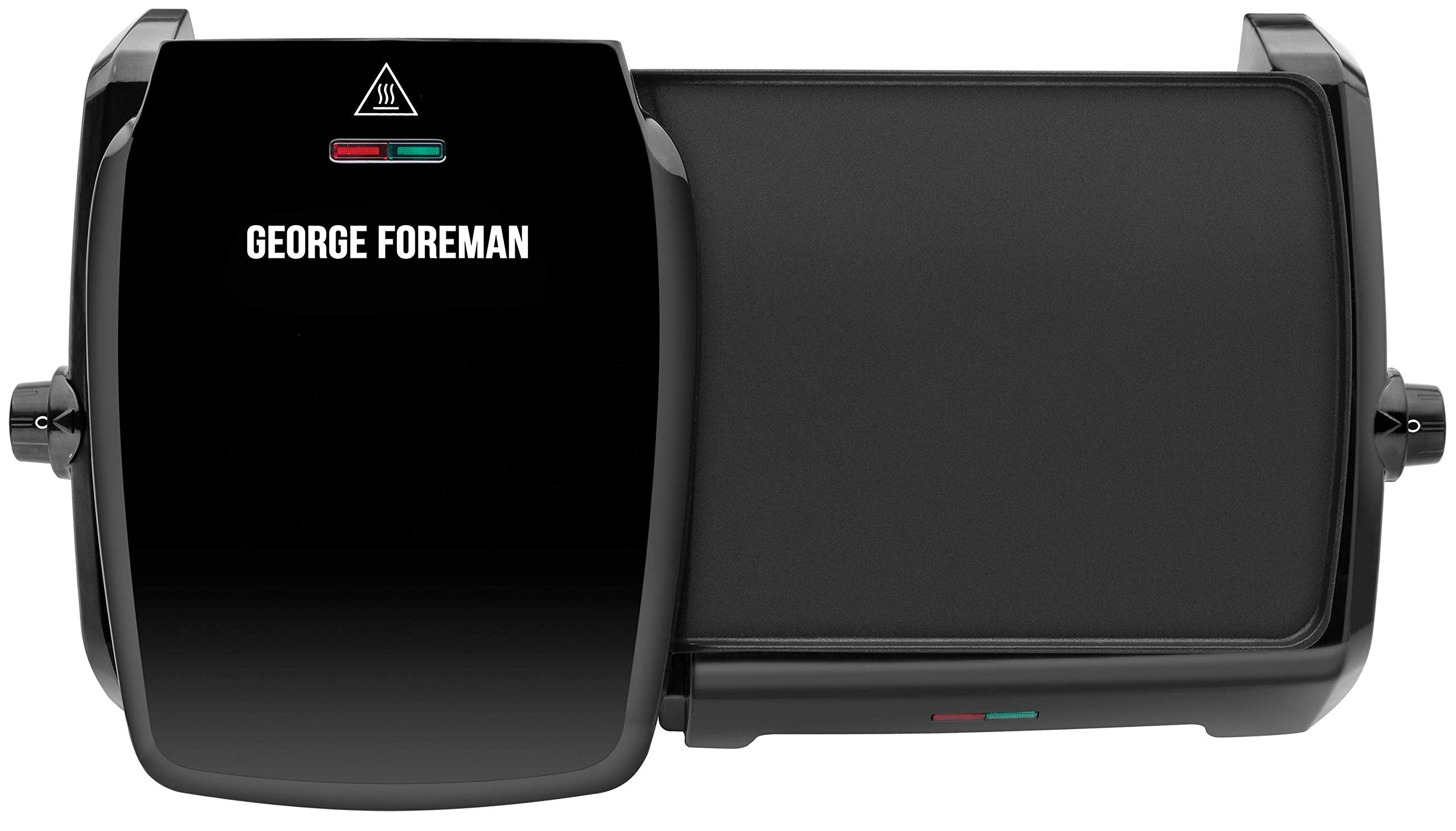 George Foreman Large Electric Grill & Griddle - Non-Stick, Black