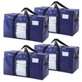 HonorHut Navy Storage Bag 100 L 4 Pack Water Resistant Moving Bag with Zip Lid Handles Clear Window - image 1