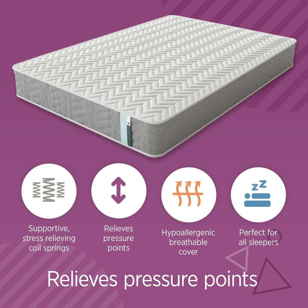 Summerby Sleep Three Zone King Mattress Memory Foam & Coil Spring Hybrid Mattress, 150cm x 200cm, Comfy & Affordable, Orthopaedic for King Bed