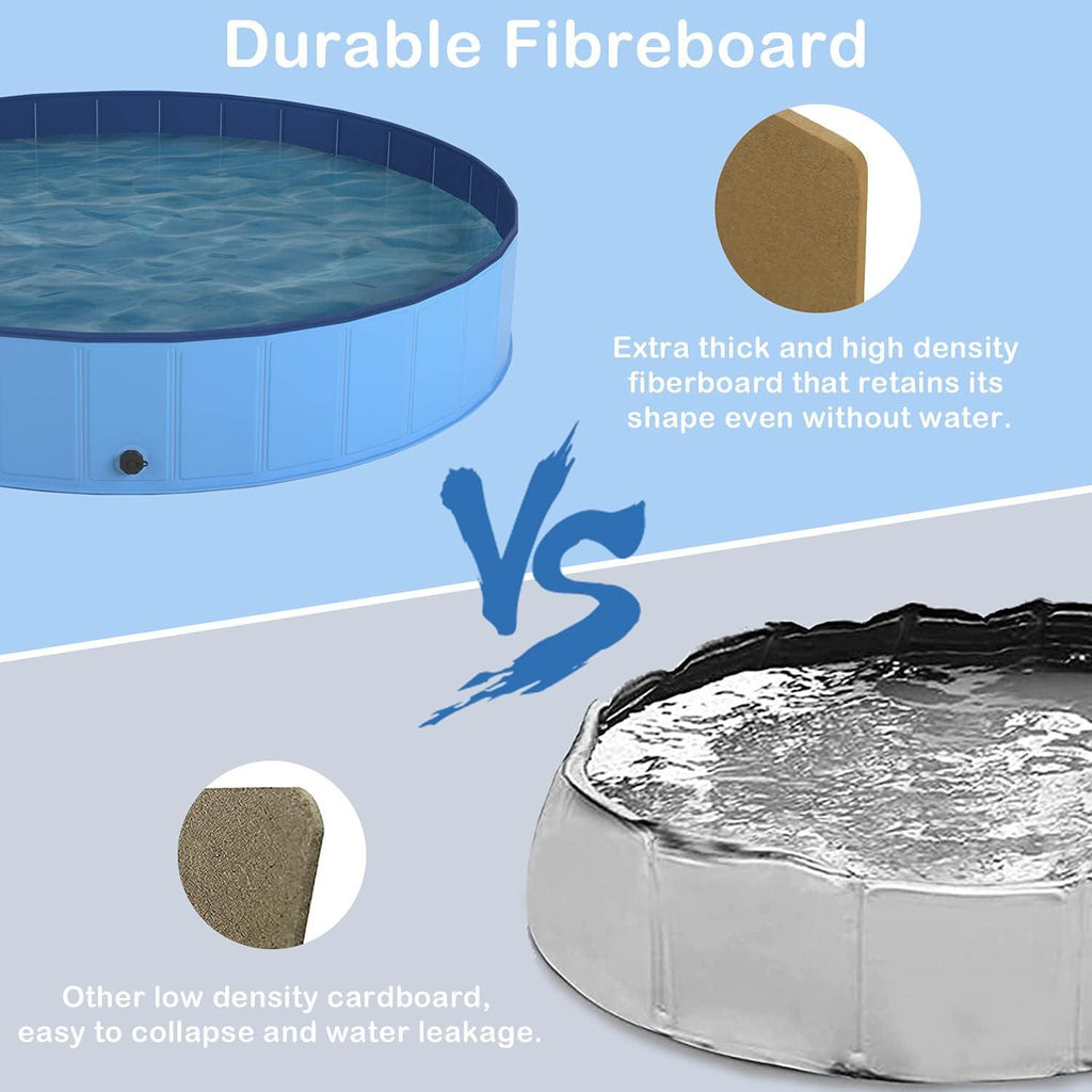 Massive Discounts Foldable Dog Pool – Durable PVC Pet Bath Tub
