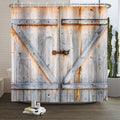 Xiaoterna Rustic Wooden Door Shower Curtain | Waterproof Polyester Fabric