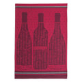 Coucke Wine Bottles Tea Towel – Red 100% Cotton French Jacquard Weave