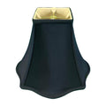 Royal Designs Fancy Square Bell Lamp Shade | Black Silk Shantung, 10-Inch