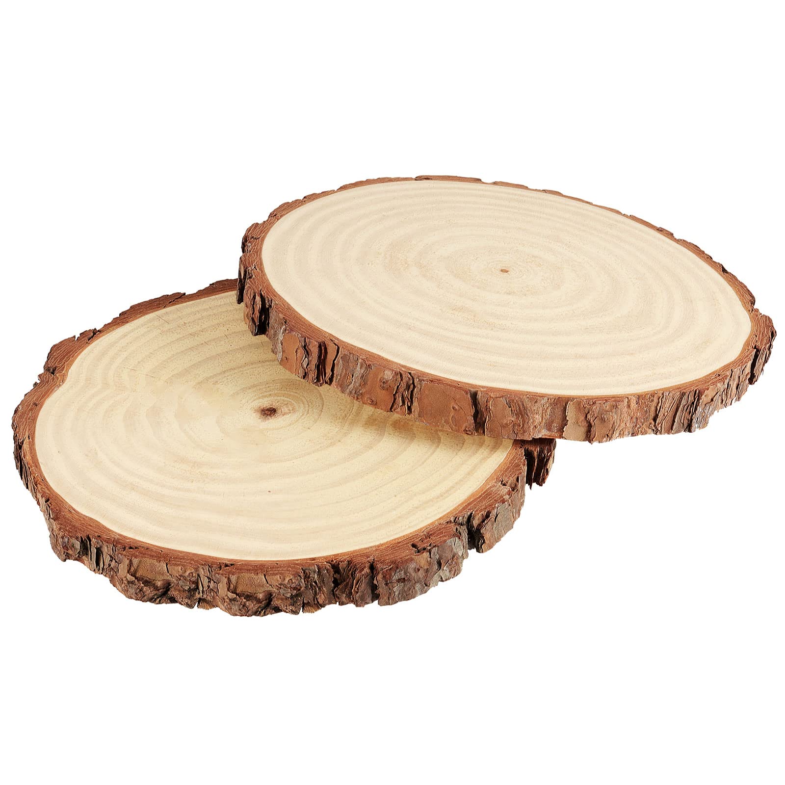 PINGEUI 6-Piece Natural Pine Wood Slices | 9-10 Inch Unfinished Wood Rounds