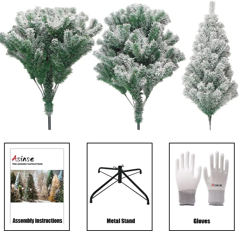 Massive Discounts 6FT Snow Flocked Artificial Christmas Tree | 850 Tips