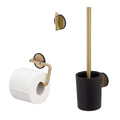 Tiger Tune 3-Piece Toilet Accessory Set - Brushed Brass & Black Metal