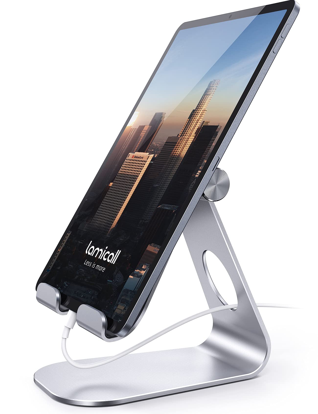 Lamicall Adjustable Tablet Stand – Silver Desktop Holder for iPad