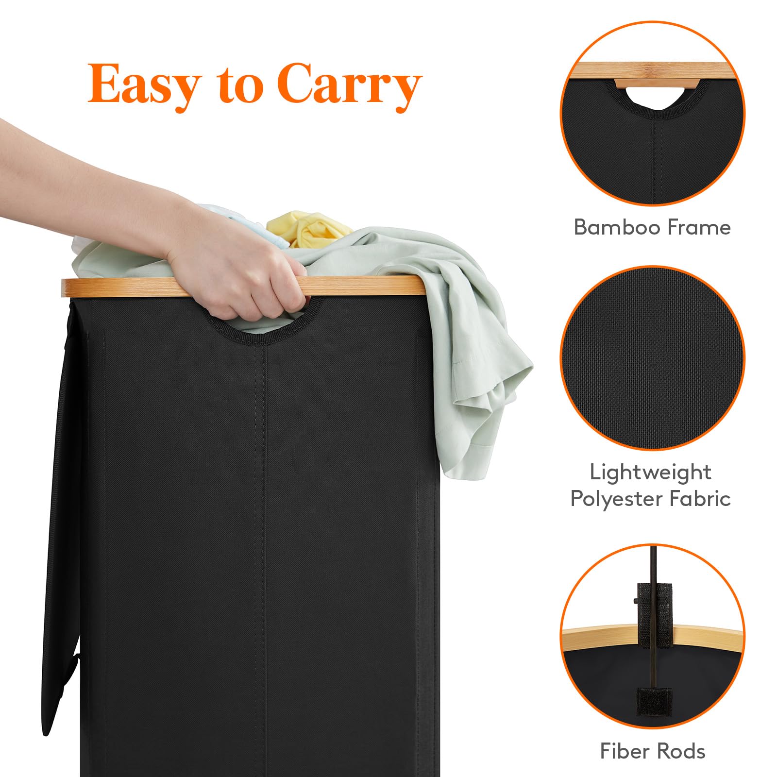Lifewit 150L Laundry Basket with Lid | Large Foldable Hamper with Bags