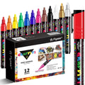 Alitastro 12 Acrylic Paint Pens | 2-3mm Medium Tip Markers for Rock Painting