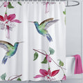 Livetty Birds Floral Shower Curtain - 180x180cm Washable Polyester