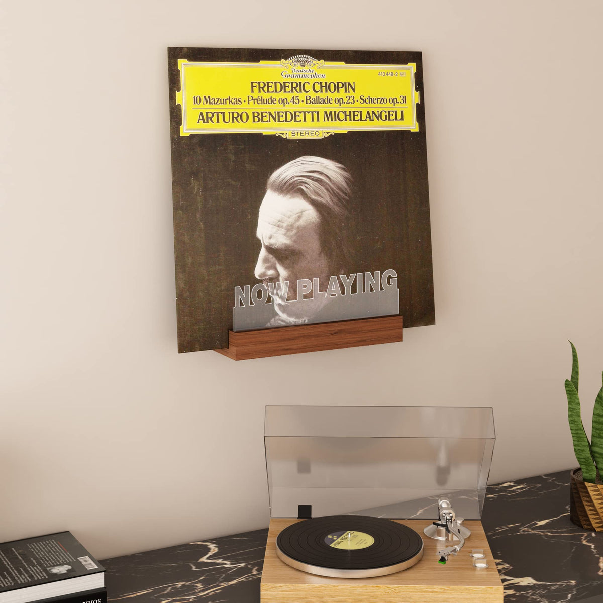 YuanDian Light up Now Playing Vinyl Record Stand Wall Mount, Now Spinning Record Player Stand - image 3