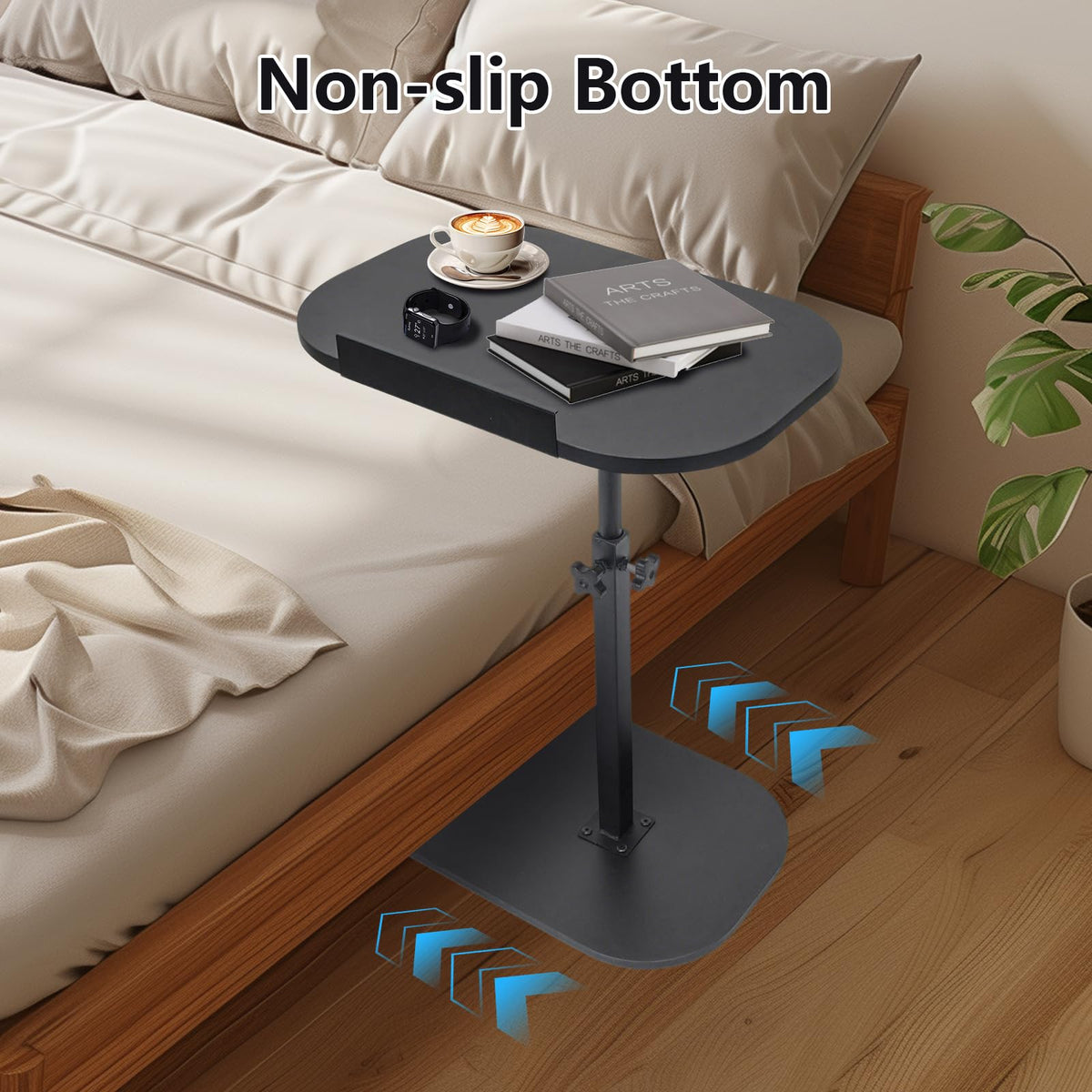 YYW Side Table TV Tray For Couch, Height Adjustable C Shaped Table - image 5