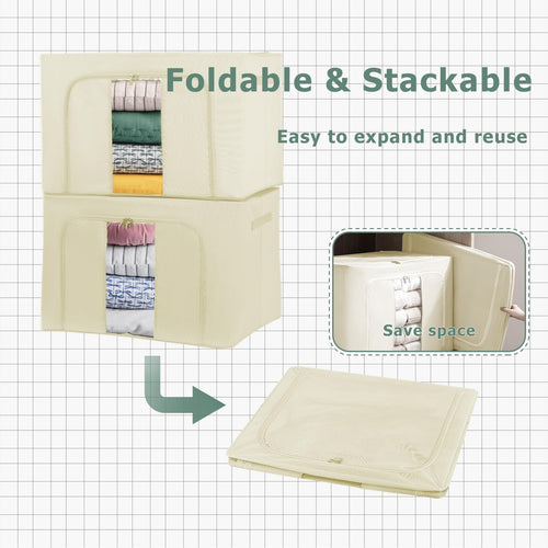 Jolof Store 2-Pack Stackable Closet Organizers – Foldable Oxford Storage Bins