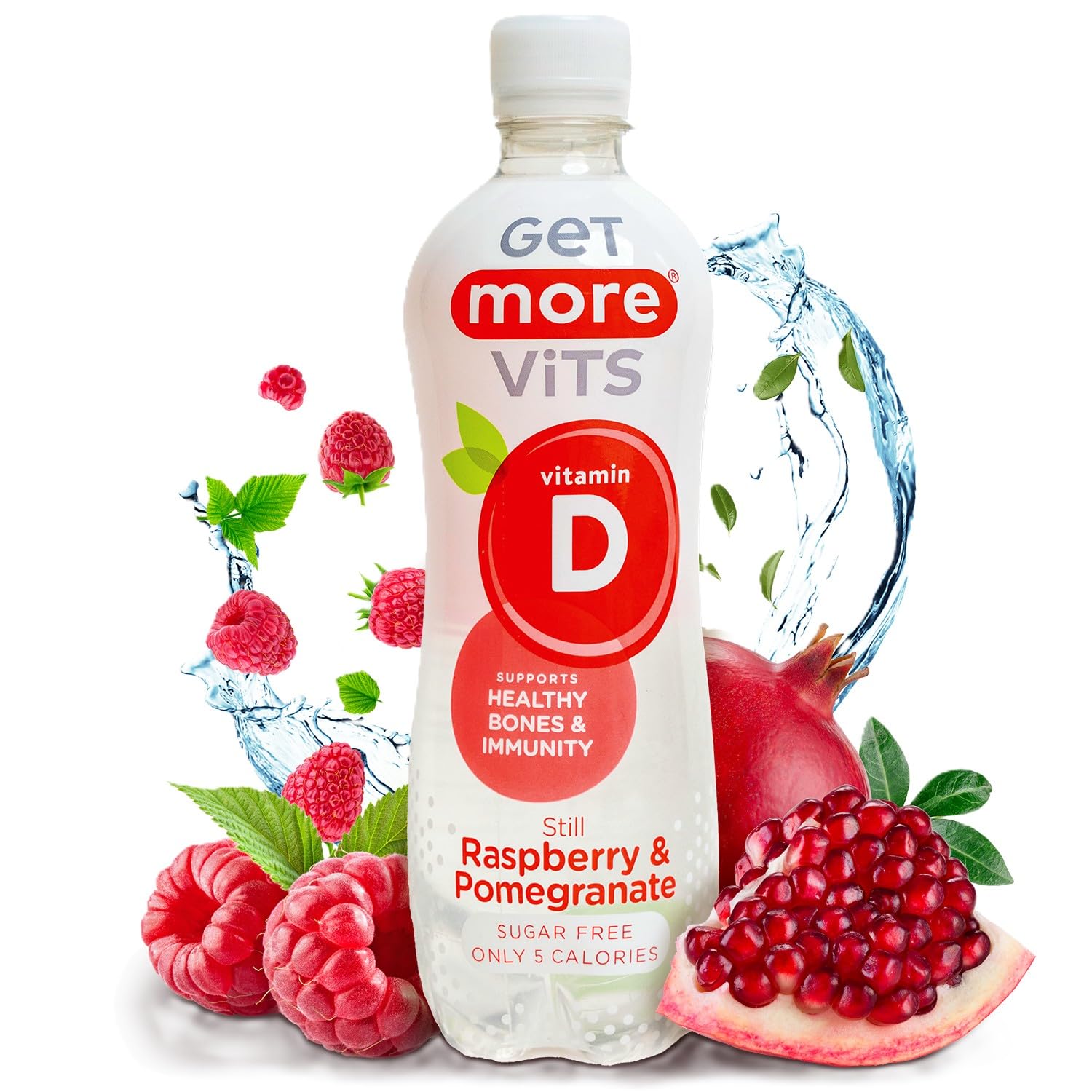 Get More Vits Vitamin D Water - Raspberry & Pomegranate (12 x 500ml)