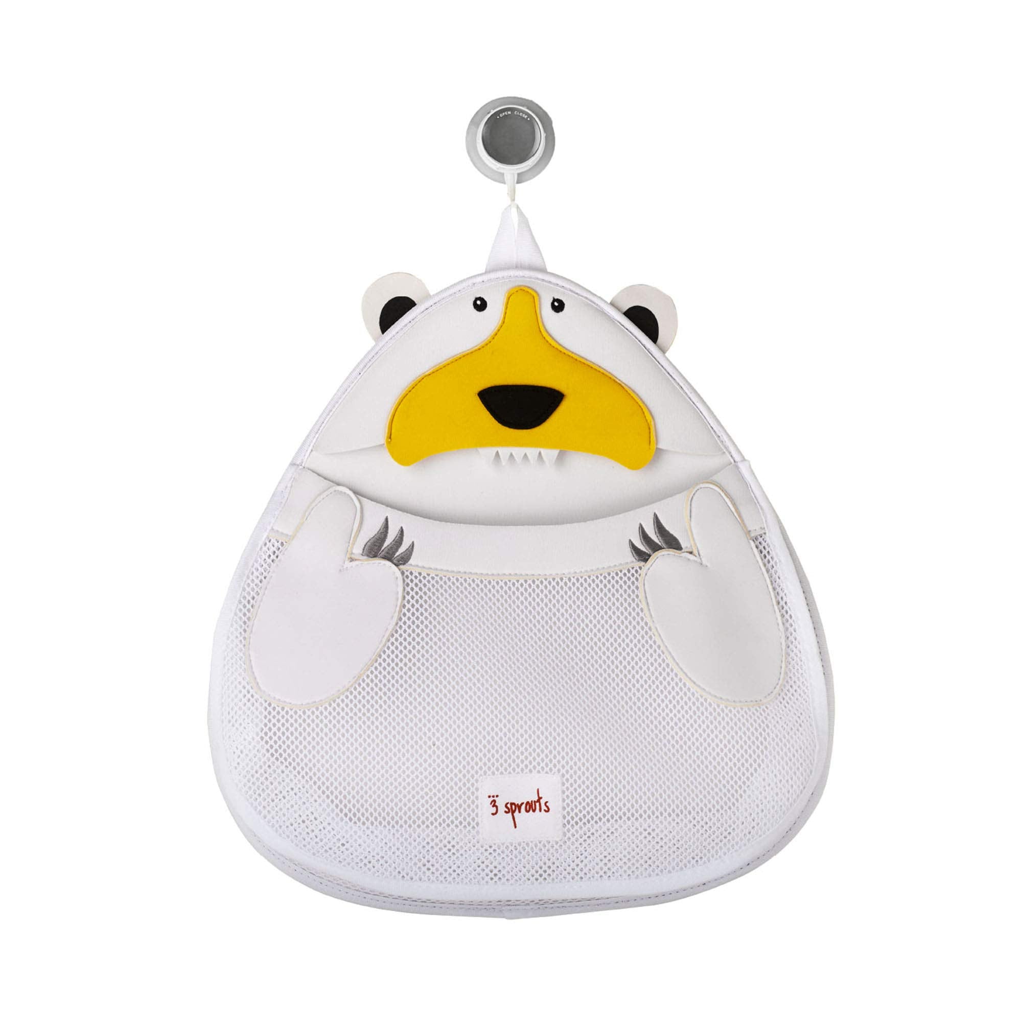 3 Sprouts Polar Bear Bath Storage Caddy – Mesh Toy Organizer for Kids