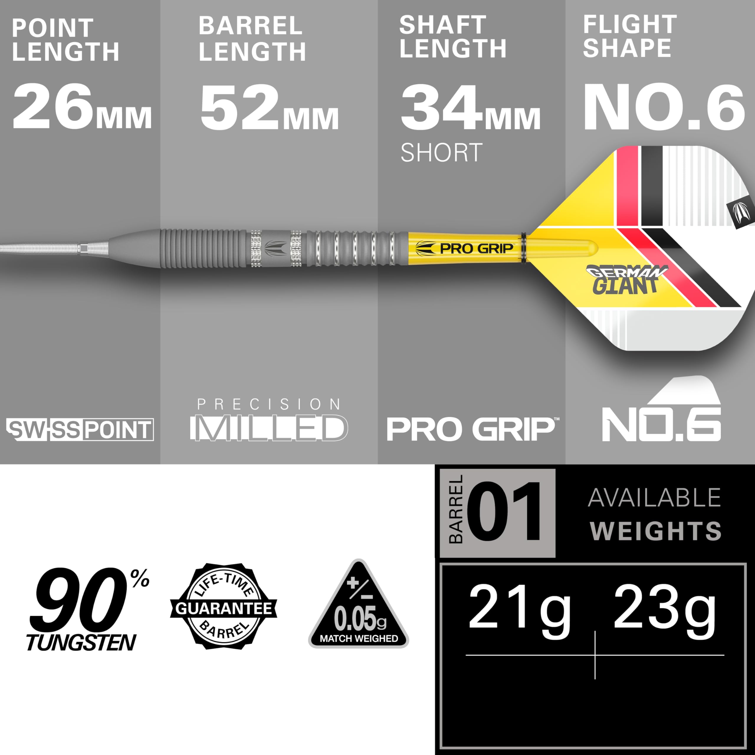 Target Darts Gabriel Clemens Gen 2 21g 90% Tungsten Swiss Point Set
