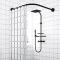 Jolof Store L-Shaped Curved Shower Curtain Rail - 304 Stainless Steel